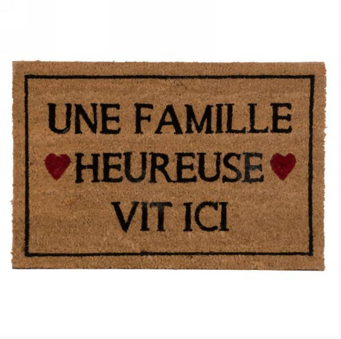 Tapis d'entrée une famille heureuse