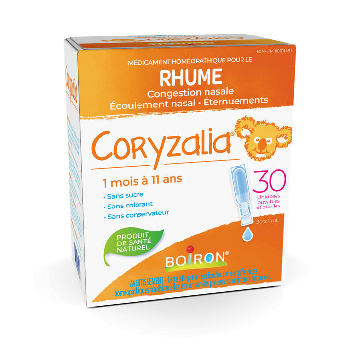 Coryzalia 30 doses pour le rhume et ses symptômes chez les enfants de 1 mois à 11 ans