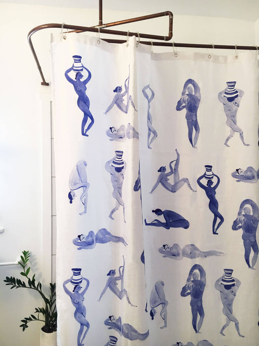 Rideau de douche en polyester, imperméable et lavable, 71" x 71", conçu en collaboration avec l'artiste agathe b-b