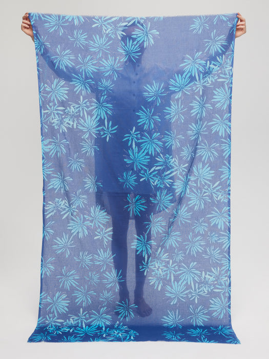 Foulard de coton bleu - daphné