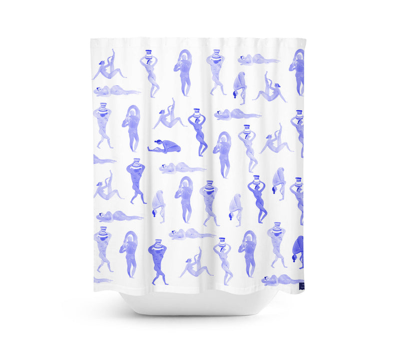 Rideau de douche en polyester, imperméable et lavable, 71" x 71", conçu en collaboration avec l'artiste agathe b-b