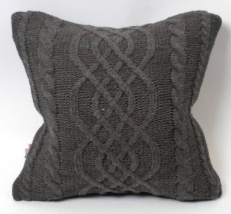 Coussin tricot gris