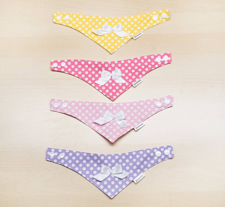 Bandanas de pâques et du printemps pour chiens à pois blancs sur fond de couleur, plusieurs couleurs disponibles