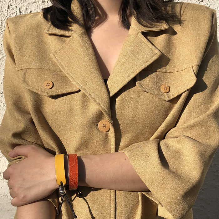 Bracelets en cuir d'autruche