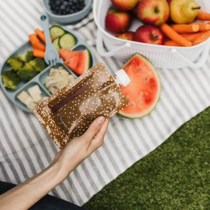 Pochettes alimentaires réutilisables avec bouchons neutral (ensemble de 6)