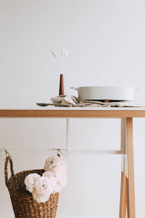 Îlot/console braccas en chêne blanc