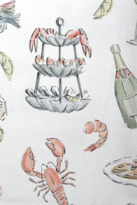 "fruits de mer et champagne - seafood and champagne" - linge de maison / kitchen linen