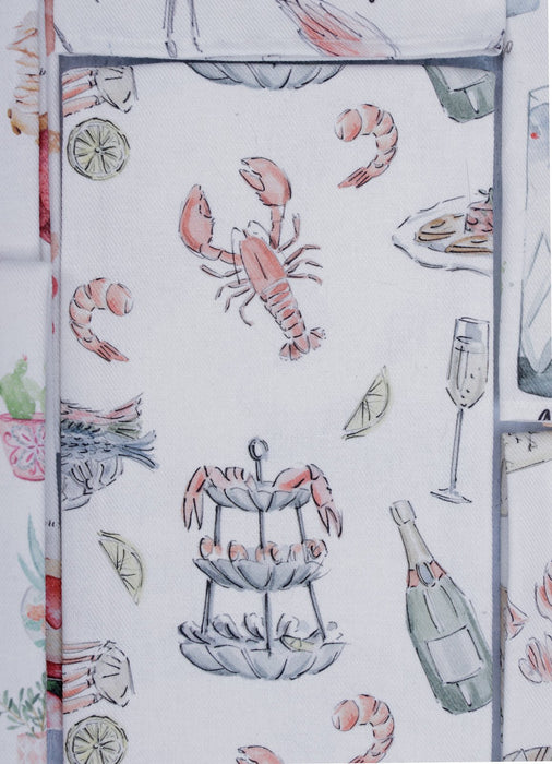 "fruits de mer et champagne - seafood and champagne" - linge de maison / kitchen linen