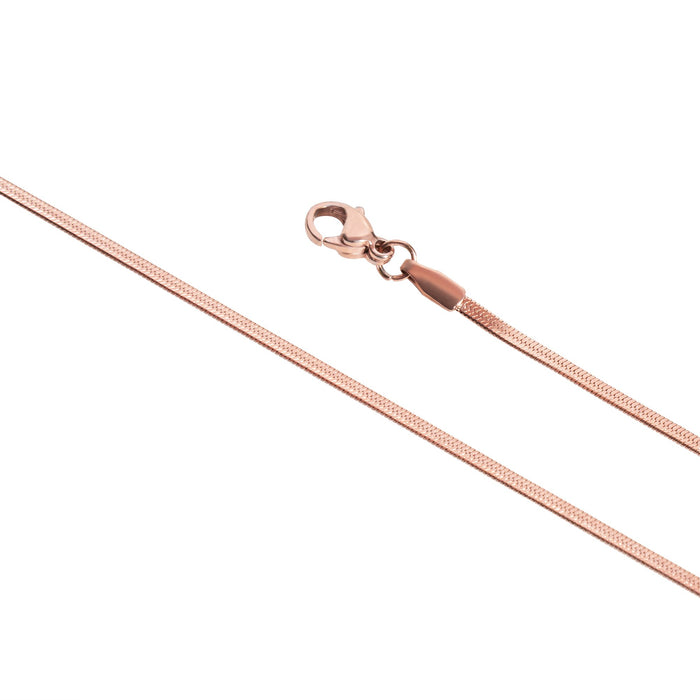 Bracelet chaîne plate or rose en acier inoxydable