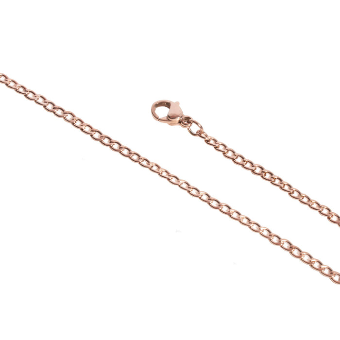 Bracelet chaîne à mailles délicates or rose en acier inoxydable