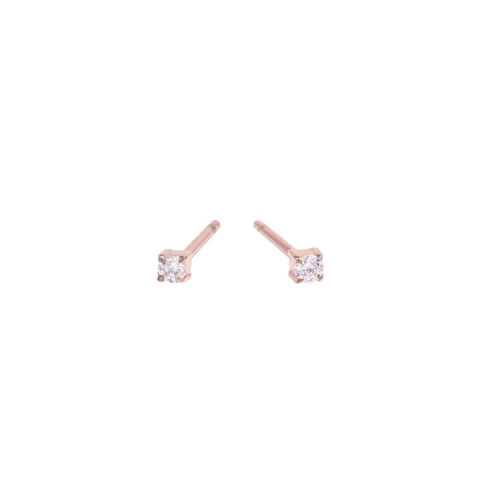 Boucles d'oreilles zircon cubique or rose en acier inoxydable