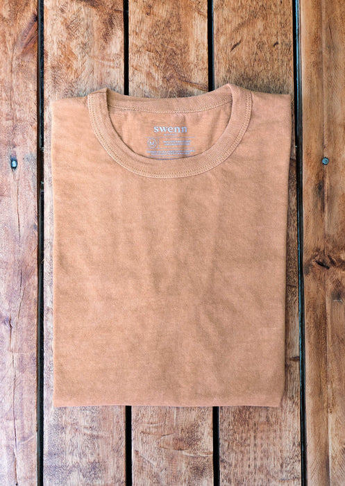T-shirt délavé - coton biologique - amande