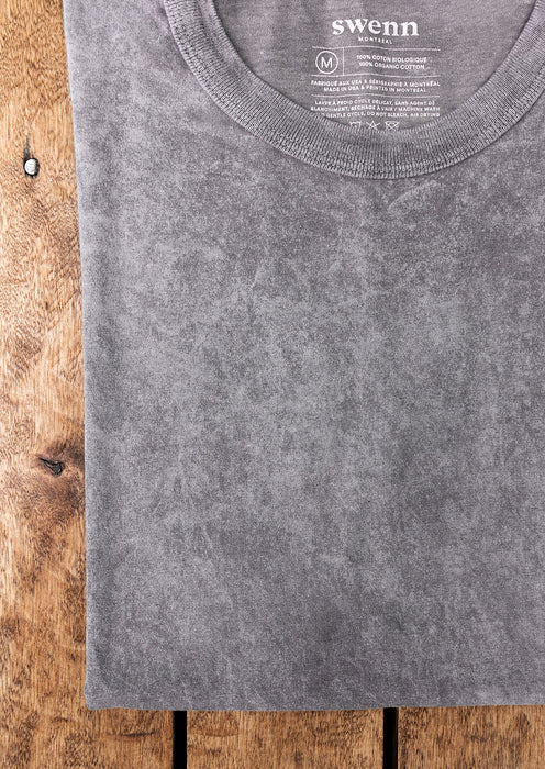 T-shirt délavé - coton biologique - gris