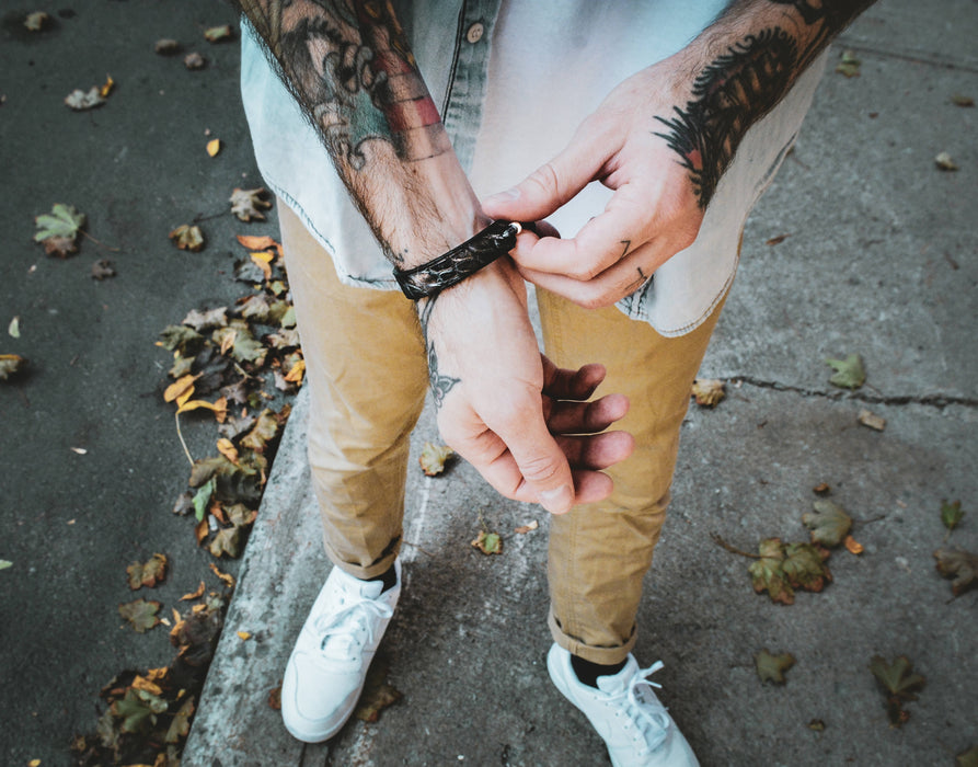 Bracelets en cuir de crocodile