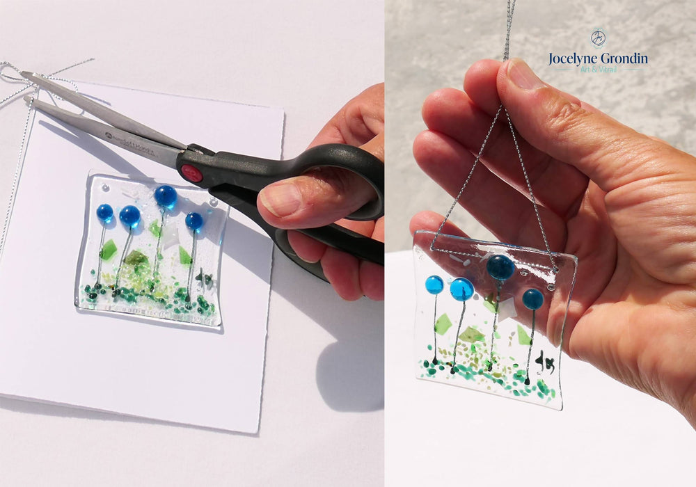 Attrape-soleil, "épis turquoises" sur une carte de voeux