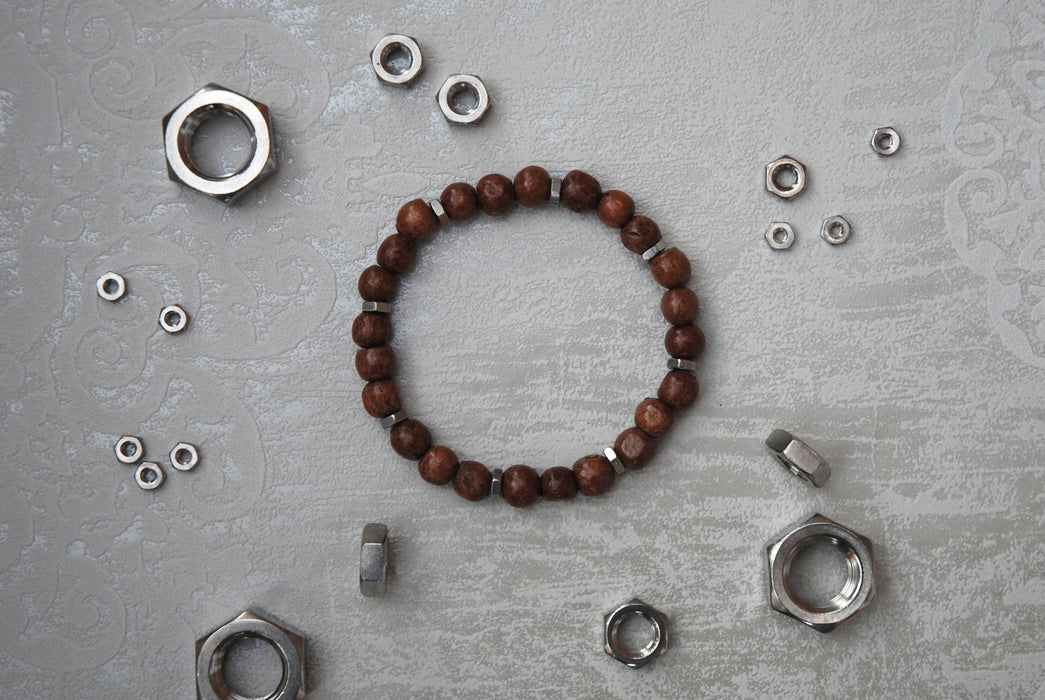 Bracelet "just 'nut' into you" (brun)