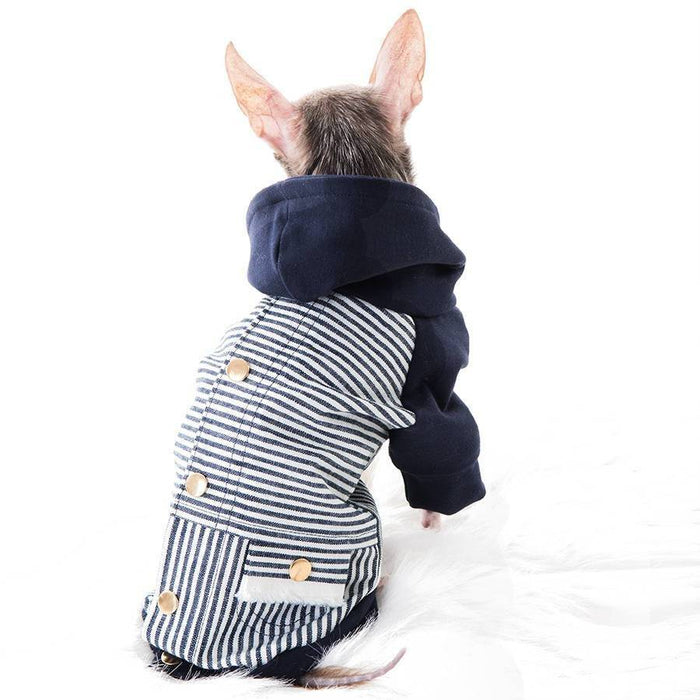 Manteau de denim jeans pour chiens, jacket mode, hoodie, manteau à capuchon non doublé xxs à l