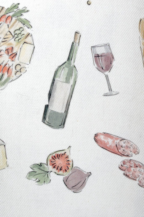 "vin, fromage et charcuterie wine, cheese and charcuterie" - linge de maison / kitchen linen