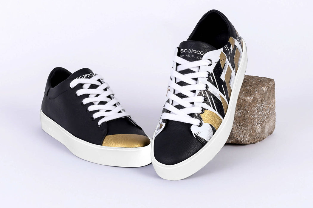 Sneakers dépareillés, véganes en "cuir" de pomme - modèle miroloco pour femmes