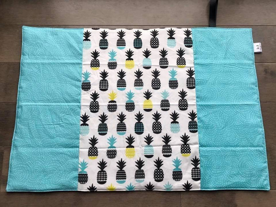 Tapis à langer ananas bleu