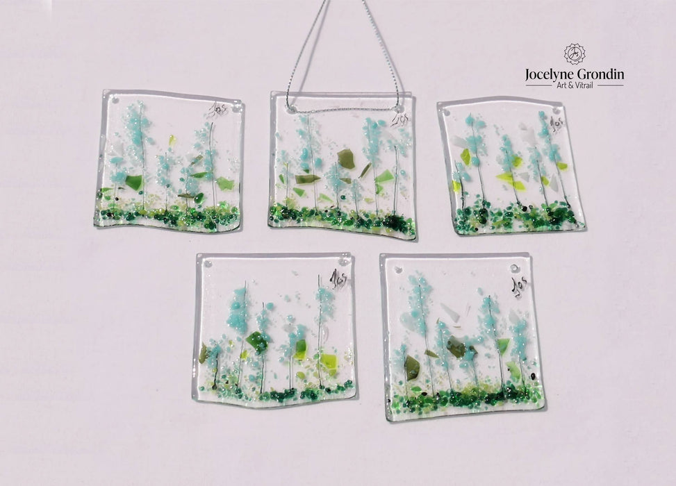 Attrape-soleil, "épis turquoises" sur une carte de voeux