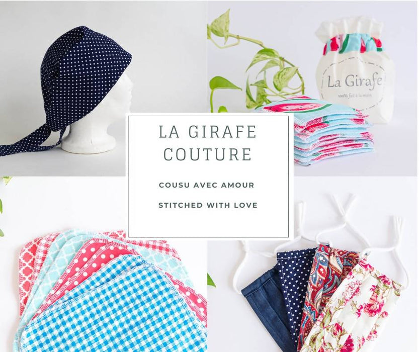 Bonnet chirurgical | motif pois bleu et gris