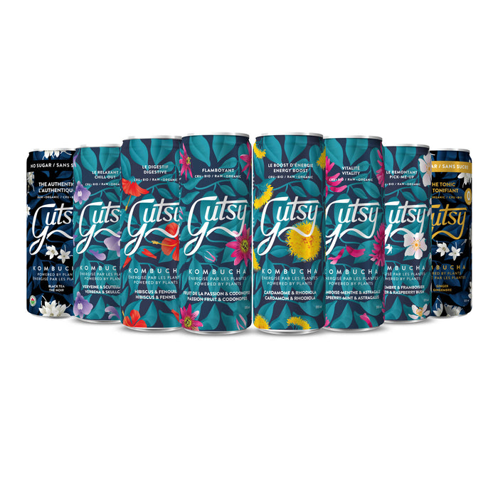 Caisse mixte de gutsy kombucha | caisse de 8 x 355ml