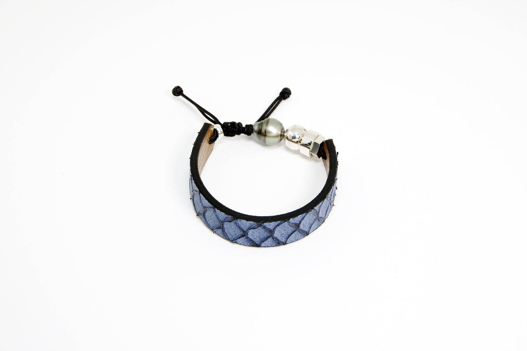 Bracelet en cuir d'écailles de poisson