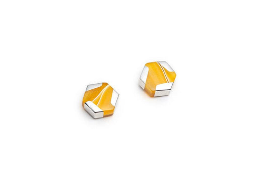 Boucles d'oreilles jaune stud en argent yellow silver stud earrings cadeau gift