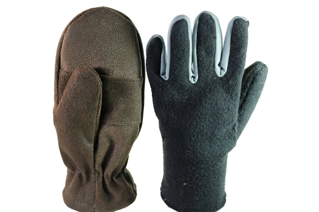 Mitaine en cuir suèdé brun