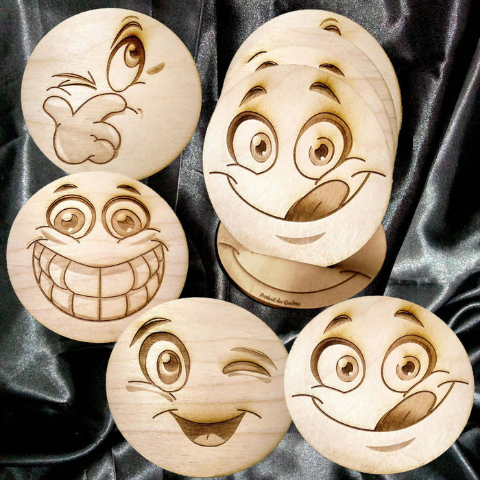 Ensemble de sous-verres émoticône