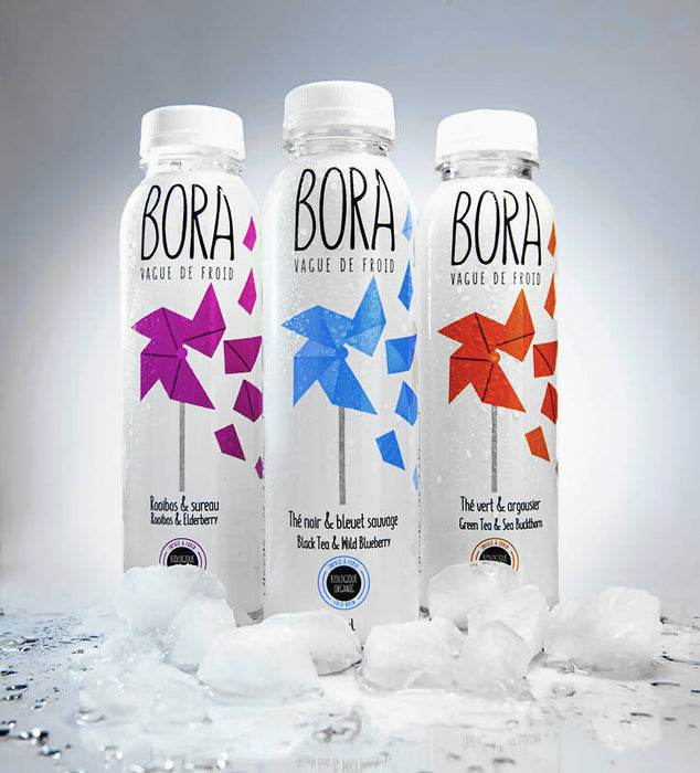 Thé biologique infusé à froid bora 3 saveurs découverte|6 ou 12 x 355ml