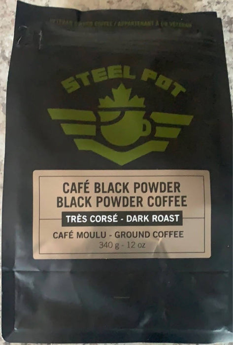 Café steel pot - black powder