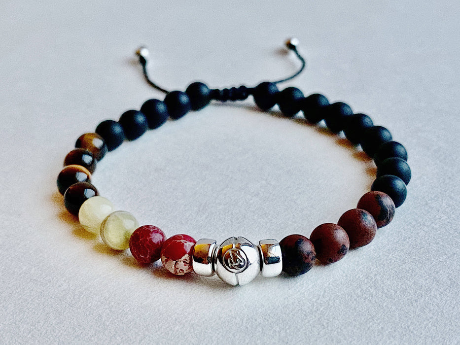 Combos de bracelets cuir de serpent python et pierres semi-précieuses