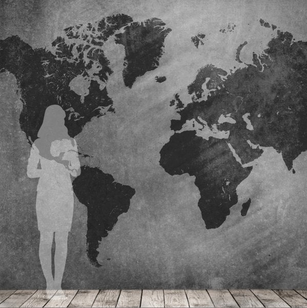 ART WORLD MAP MURAL GREY walldecor-wallmurals WYNIL   