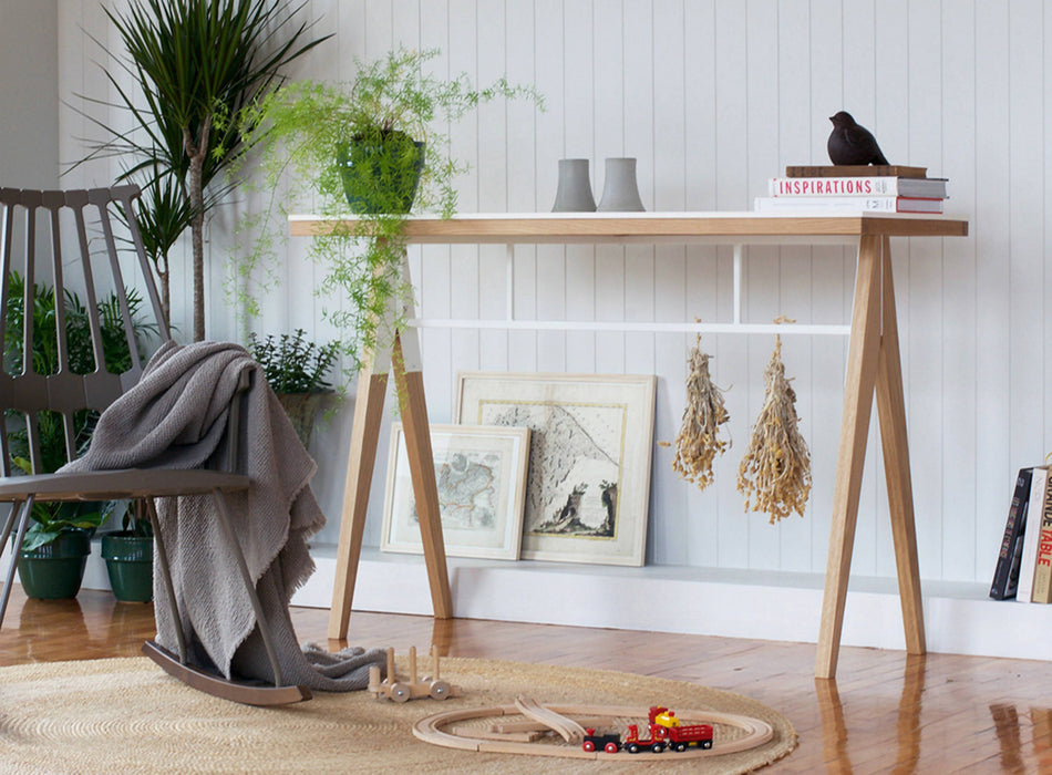 Îlot/console braccas en chêne blanc