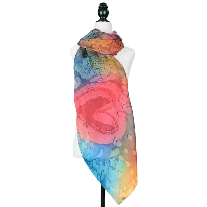 Paréo de soie coeur chaud