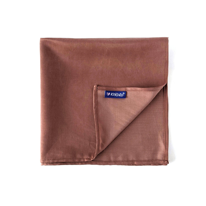 Furoshiki - emballage réutilisable - satin, rose brun