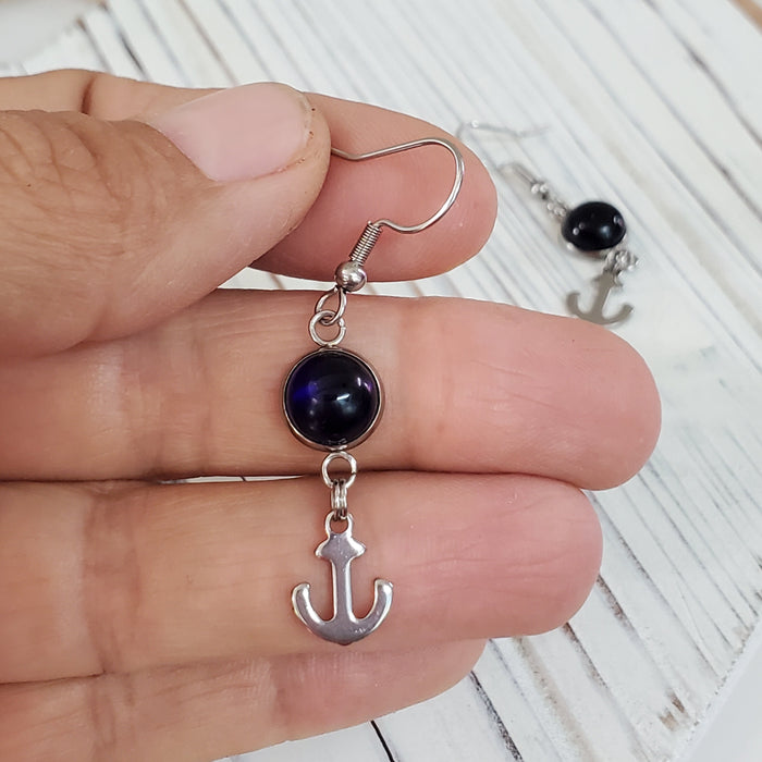 Boucles d'oreilles pendantes ancres