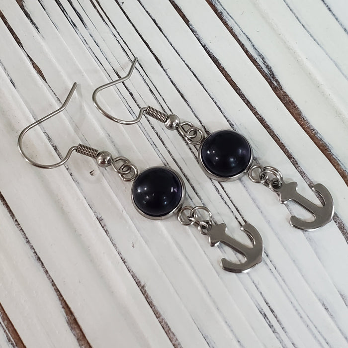 Boucles d'oreilles pendantes ancres