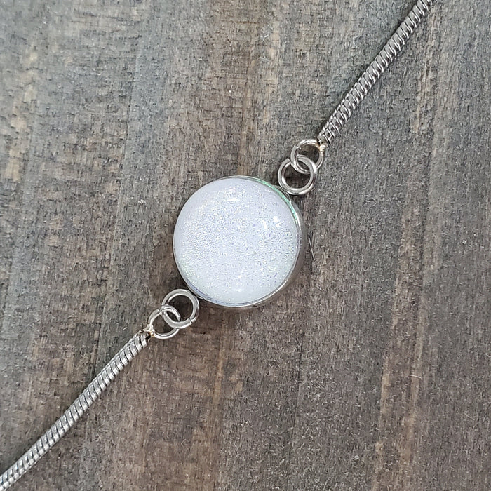 Bracelet ajustable vert-doré et blanc