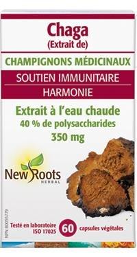 Chaga 350 mg -New Roots Herbal -Gagné en Santé