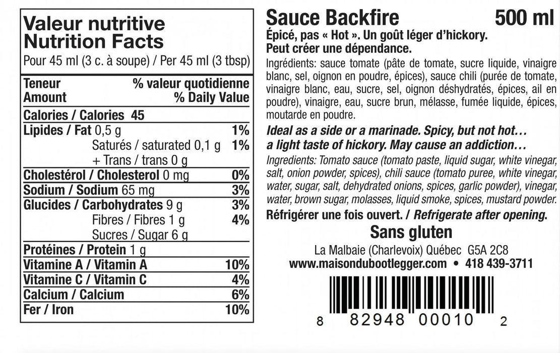 Sauce backfire 500ml
