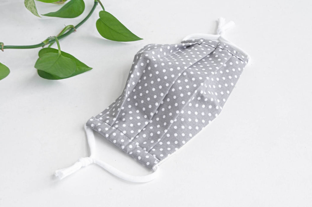 Bonnet chirurgical | motif pois bleu et gris