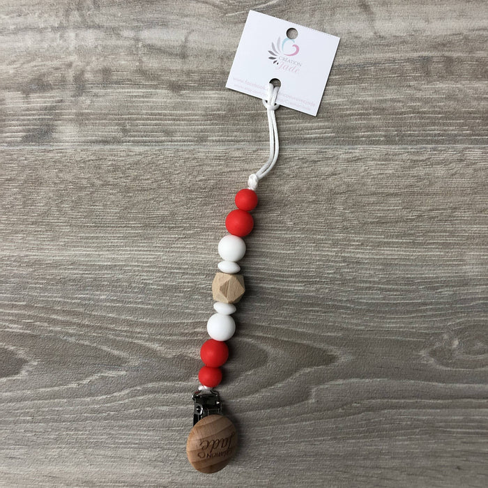 Attache-suce bois, blanc et rouge