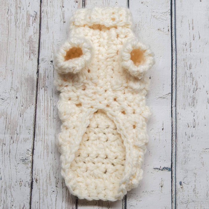 Chandail tricoté à la main au crochet pull pour chien modèle texture popcorn, plusieurs grandeurs et couleurs disponibles
