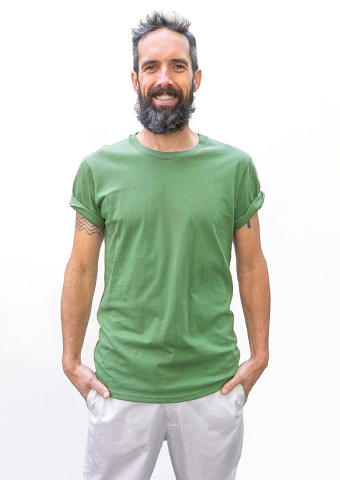 2 t-shirts vert lichen - jaune pâle