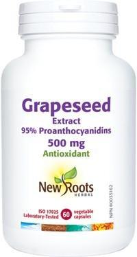 Extrait de pépins de raisin 500 mg -New Roots Herbal -Gagné en Santé