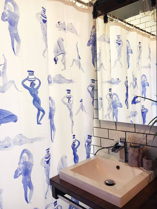 Rideau de douche en polyester, imperméable et lavable, 71" x 71", conçu en collaboration avec l'artiste agathe b-b