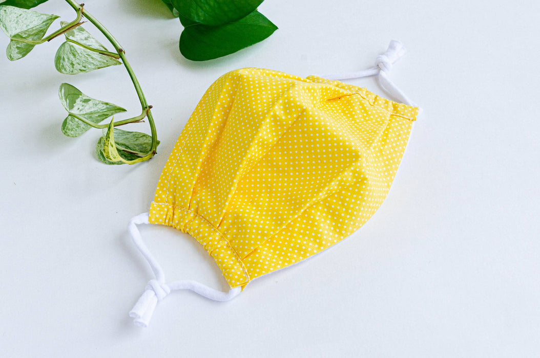 Masque en tissu - ancre jaune & gris